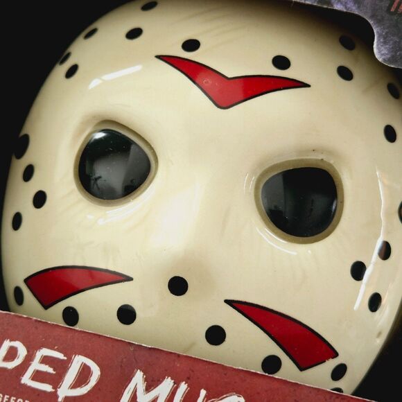 Jason Mug Friday 13th Hockey Mask Shaped Ceramic Coffee Cup Mug 500 ml New - Picture 6 of 11